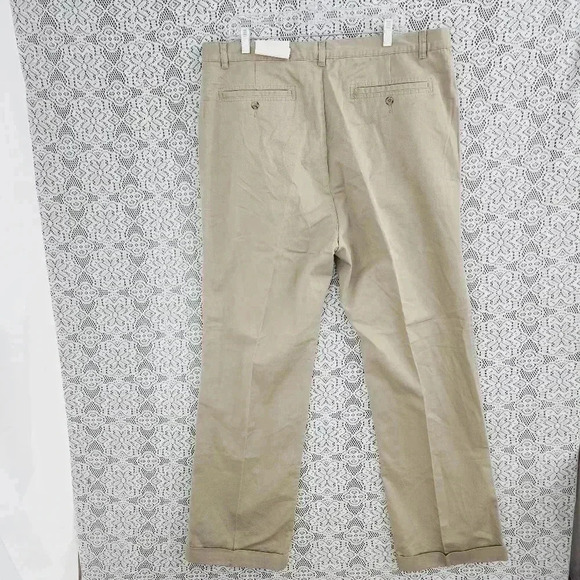 NWT Joseph Abboud chino khaki pleated men's pants 40x34 - Picture 2 of 7